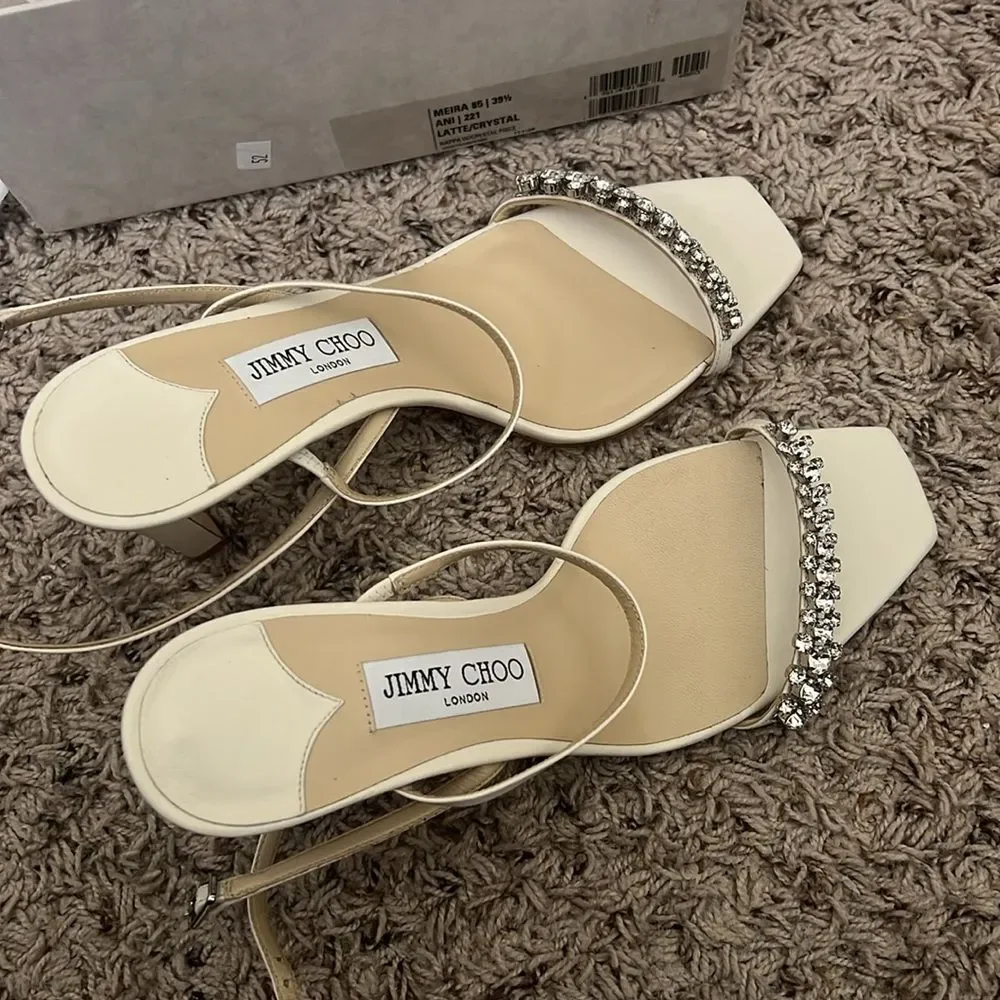 Jimmy Choo Meira 85 Embellished High Heel Sandals, Size 39.5 Nin - Picture 8 of 16
